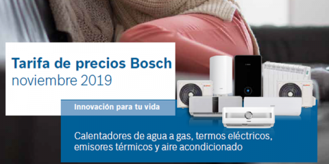 En vigor la nueva tarifa de precios de Bosch Termotecnia para agua caliente, calefacción y climatización