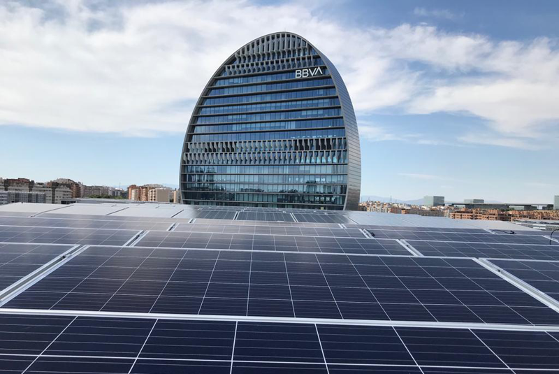 BBVA apuesta por la energía fotovoltaica en su sede central de Madrid