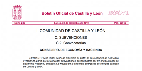 Últimos días para solicitar las ayudas para la eficiencia energética en colegios públicos de Castilla y León