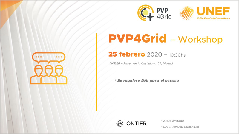 El proyecto europeo PVP4Grid presentará sus resultados en un workshop sobre autoconsumo y política energética española