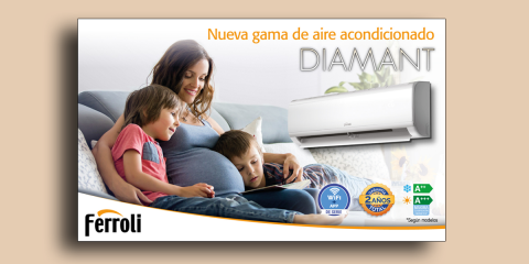 Nueva gama de aire acondicionado Diamant de Ferroli, con gas refrigerante R32