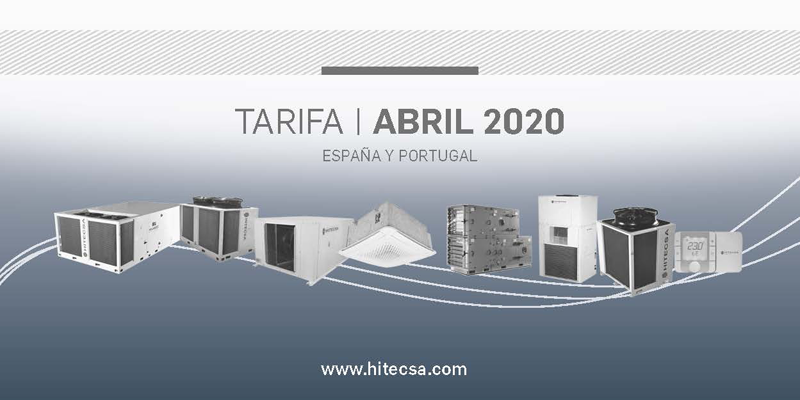 Hitecsa lanza su nueva Tarifa de Precios Abril 2020.
