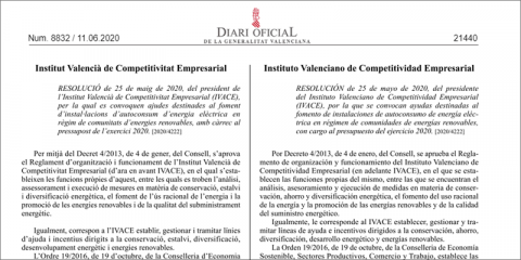 La Generalitat Valenciana subvenciona el autoconsumo colectivo en comunidades energéticas