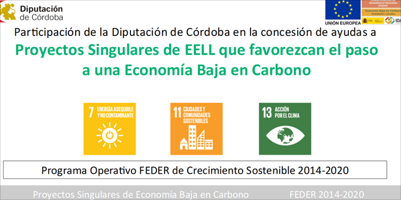 La Diputación pone en marcha las primeras obras de los 62 proyectos de Economía Baja en Carbono aprobados por importe de más de 17 millones de euros