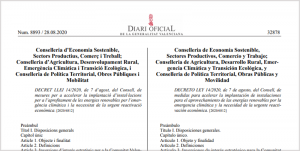 Publicación del decreto ley en el DOGV