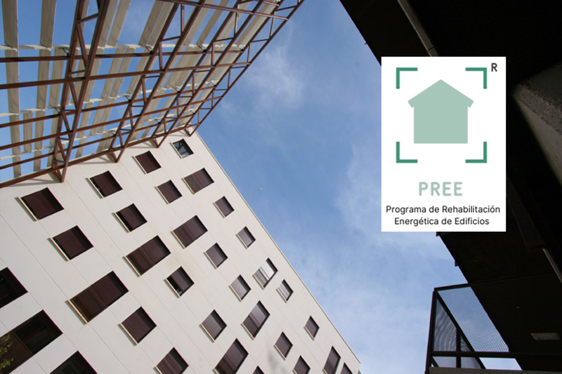 Cartel del Programa de Rehabilitación de Edificios (PREE)