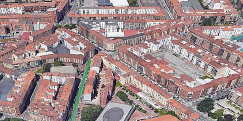 obras de la red de calor en el barrio de Coronación de Vitoria-Gasteiz