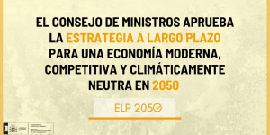 Cartel que anuncia la aprobación de Estrategia de Descarbonización a Largo Plazo 2050