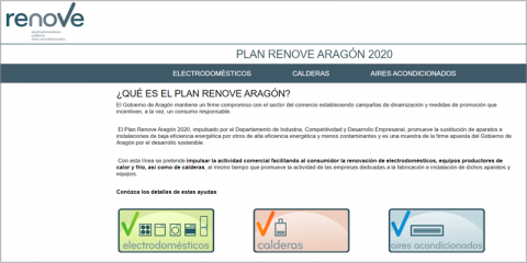 Aragón lanza el Plan Renove 2020 de electrodomésticos, calderas y aires acondicionados