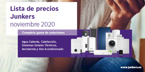 Junkers actualiza la tarifa de precios para agua caliente, calefacción y climatización