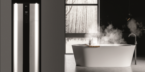 Calentador de agua con compresor de LG que reduce el consumo energético