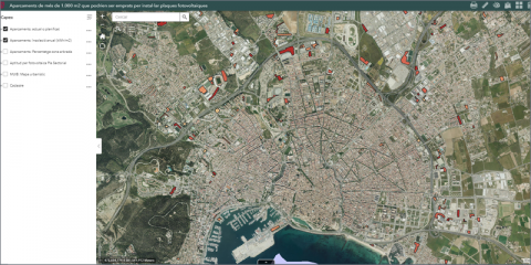 Nuevo visor que localiza parkings susceptibles para ser cubiertos con placas solares en Baleares