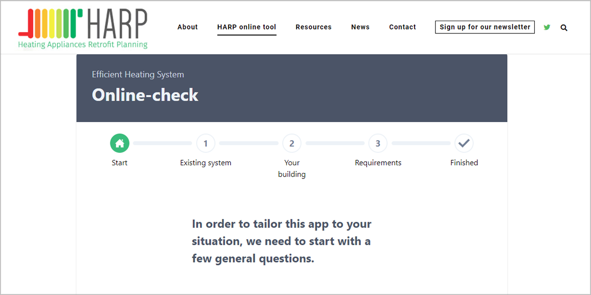 Herramienta online del proyecto Harp que evalúa la eficiencia de los