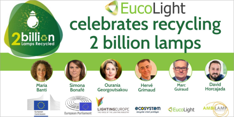 La asociación EucoLight celebra en un evento online el reciclaje de la bombilla número dos billones en Europa