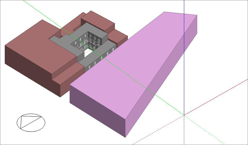 modelo energético de simulación correspondiente a uno de los edificios analizados en Sevilla