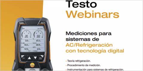 Webinar de Testo ‘Mediciones para sistemas de AC/Refrigeración con tecnología digital’