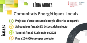 línea de ayudas para impulsar las instalaciones de autoconsumo de energía eléctrica en comunidades de energías renovables