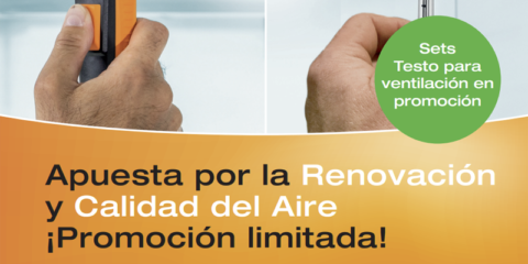 Sets promocionales de Testo para la medición de la calidad y el caudal del aire