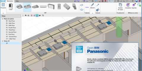 Programa Open BIM Panasonic para el diseño, cálculo y modelado de sistemas VRF y aerotermia