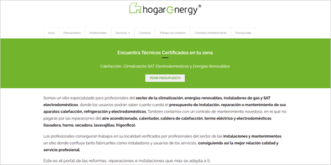 HogarEnergy, plataforma de profesionales de climatización, renovables y SAT electrodomésticos