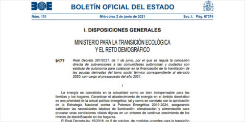 El Gobierno aporta 2,5 millones de euros a los fondos destinados a la financiación del bono social térmico
