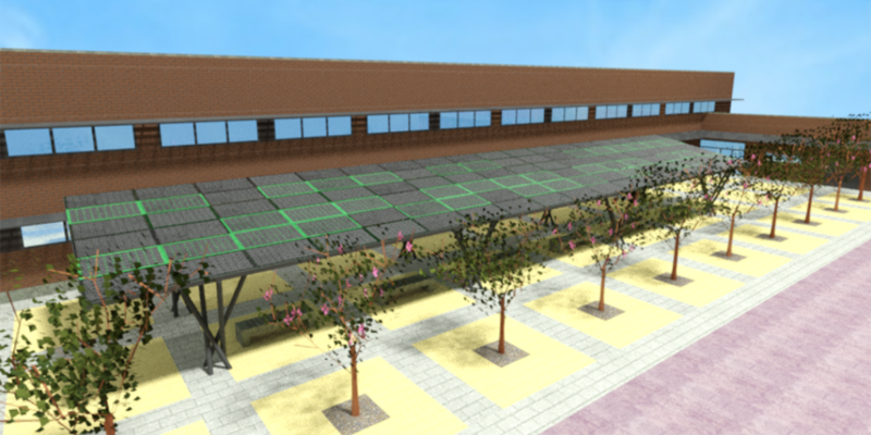 Aprobados los proyectos para instalar pérgolas fotovoltaicas en dos colegios de Valencia