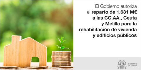 Las CC.AA., Ceuta y Melilla recibirán 1.631 millones para rehabilitación residencial y de edificios públicos