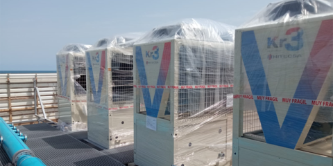 Las bombas de calor aire-agua Kr3B de Hitecsa climatizan el Hospital La Malvarrosa de Valencia