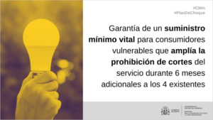 La creación del Suministro Mínimo Vital prohibirá el corte del servicio por impago durante seis meses adicionales a los cuatro ya existentes.
