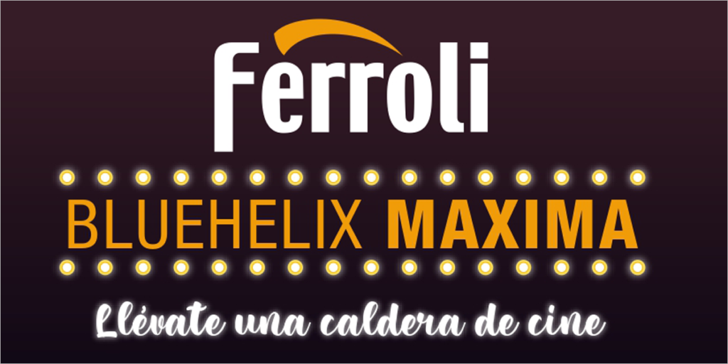 Ferroli ha lanzado la promoción "Una caldera de cine" para premiar la adquisición de una caldera Bluehelix Maxima.