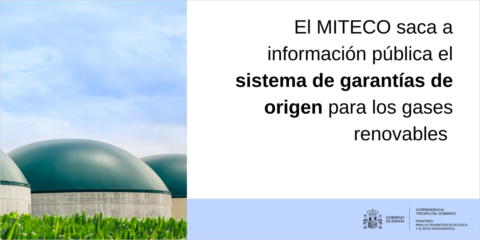 Abierto a información pública el sistema de garantías de origen para los gases renovables