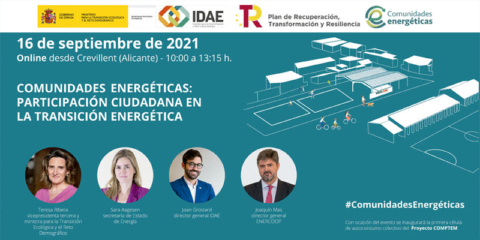 Jornada del IDAE para presentar el ecosistema de apoyo a las comunidades energéticas