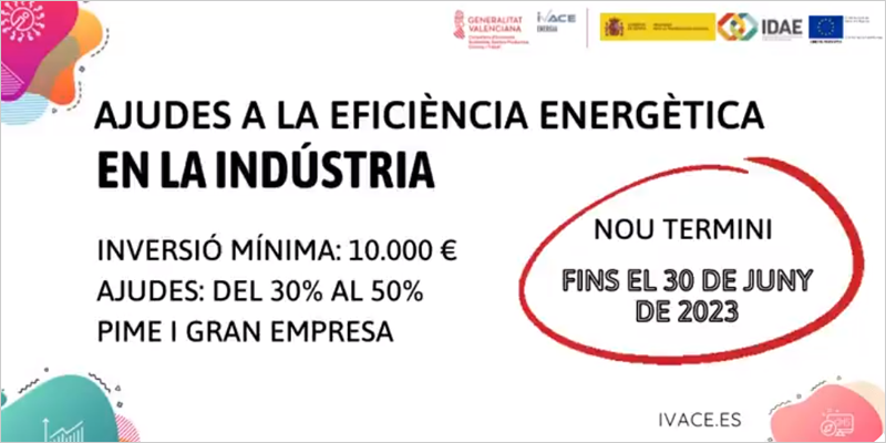 El Ivace amplía el plazo para acceder a las ayudas para la eficiencia energética en la industria de la Comunidad Valenciana.