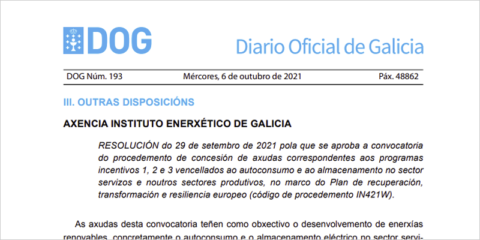 Las empresas de Galicia contarán con cerca de 20 millones en ayudas para autoconsumo eléctrico