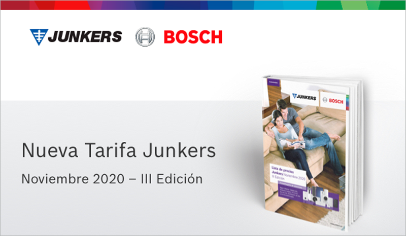 Junkers Bosch actualiza su tarifa de precios con novedades en climatización