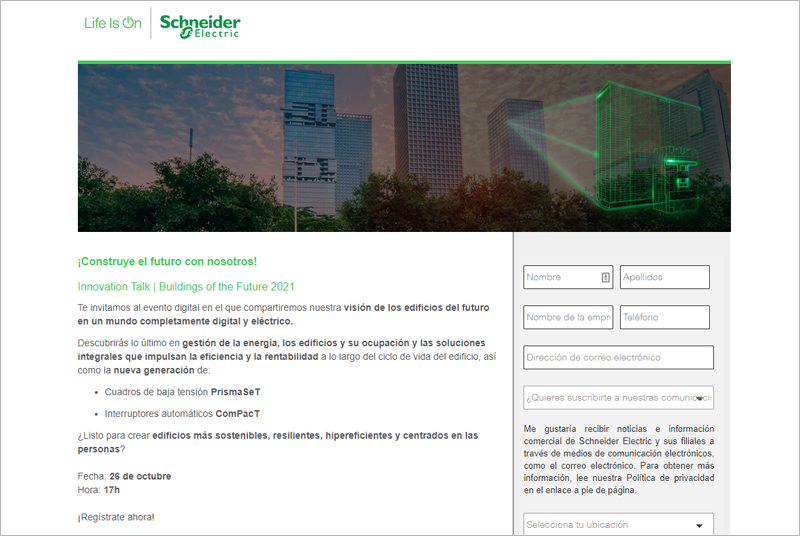 Schneider Electric mostrará sus soluciones para la gestión energética en los edificios. 