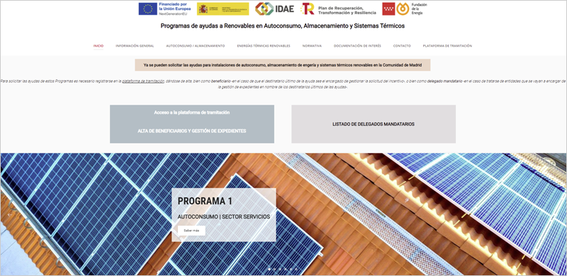 Programa de ayudas a renovables en autoconsumo, almacenamiento y sistemas térmicos