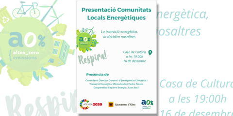 El Ayuntamiento de Altea fomenta el autoconsumo con bonificaciones fiscales y comunidades energéticas