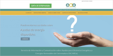 Disponible SICAREx, el servicio extremeño de información de ayudas de eficiencia energética y renovables