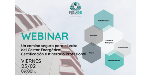 FENAGE abre la inscripción para el webinar sobre la profesionalización del gestor energético