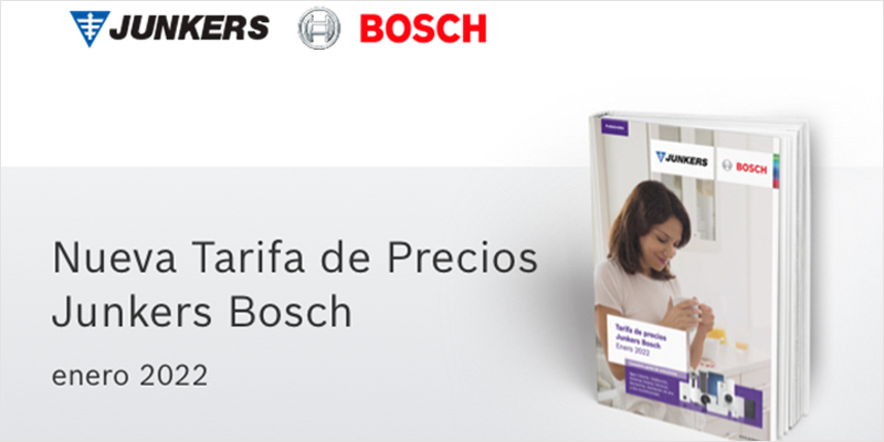 Foto catálogo nueva tarifa de precios Junkers Bosch