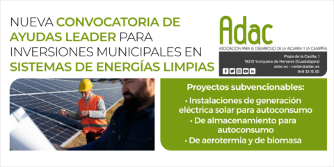Las ayudas Leader se amplían en La Alcarria y La Campiña para inversiones en energías limpias