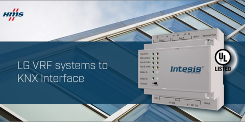 La interfaz LG VRF a KNX de Intesis incluye funciones de monitorización y control de las unidades de AC
