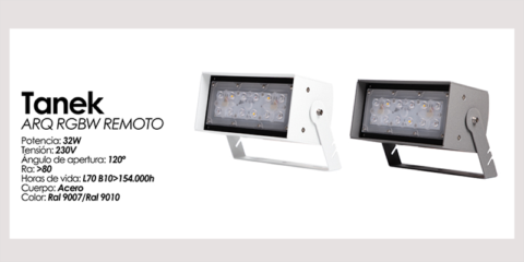 Tanek ARQ RGBW, proyector de Prilux para potenciar la arquitectura de los edificios