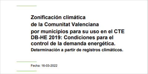 La Generalitat Valenciana adecúa la caracterización climática del CTE para acceder a las ayudas europeas