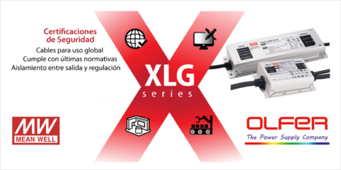 Electrónica OLFER distribuye dos nuevos modelos de fuentes de alimentación LED de la serie XLG