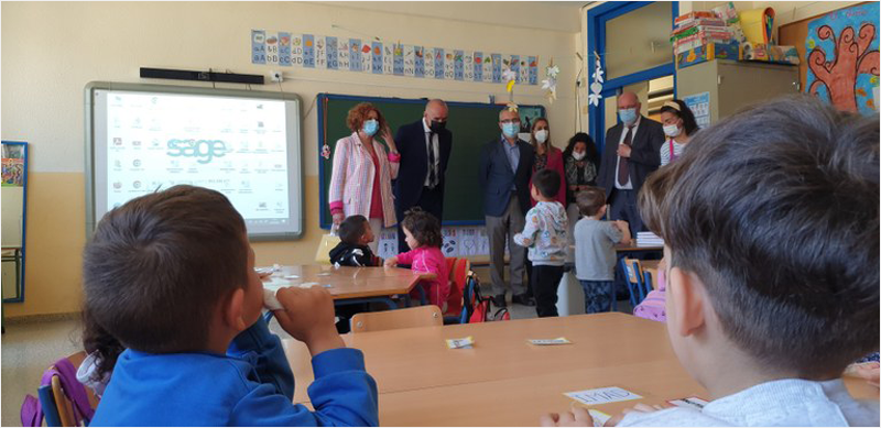 Aula con alumnos en el colegio Nuestra Señora del Águila de Sevilla. 