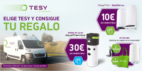 TESY premia a los instaladores por la compra de bombas de calor de aerotermia y termos eléctricos