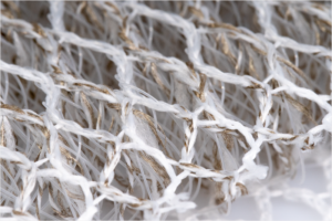 imagen de la malla de tejido textil y poliamida plateados (no nano-plata) de la tecnología Silvertex.