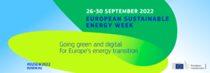 Infografía anunciando la semana europea de la energía sostenible EUSEW 2022.